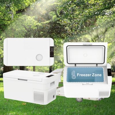 Réfrigérateur de voiture de voyage avec refroidissement rapide et adaptateur climatisé