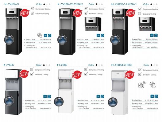 Dispensateur d'eau à chargement inférieur personnalisable avec options de refroidissement par compresseur à froid chaud
